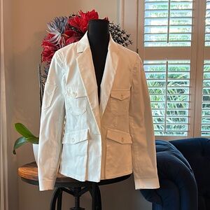 Anthropologie White Utility Jacket Tailored Fit